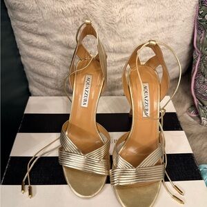 Aquazzura Metallic Gold Heels